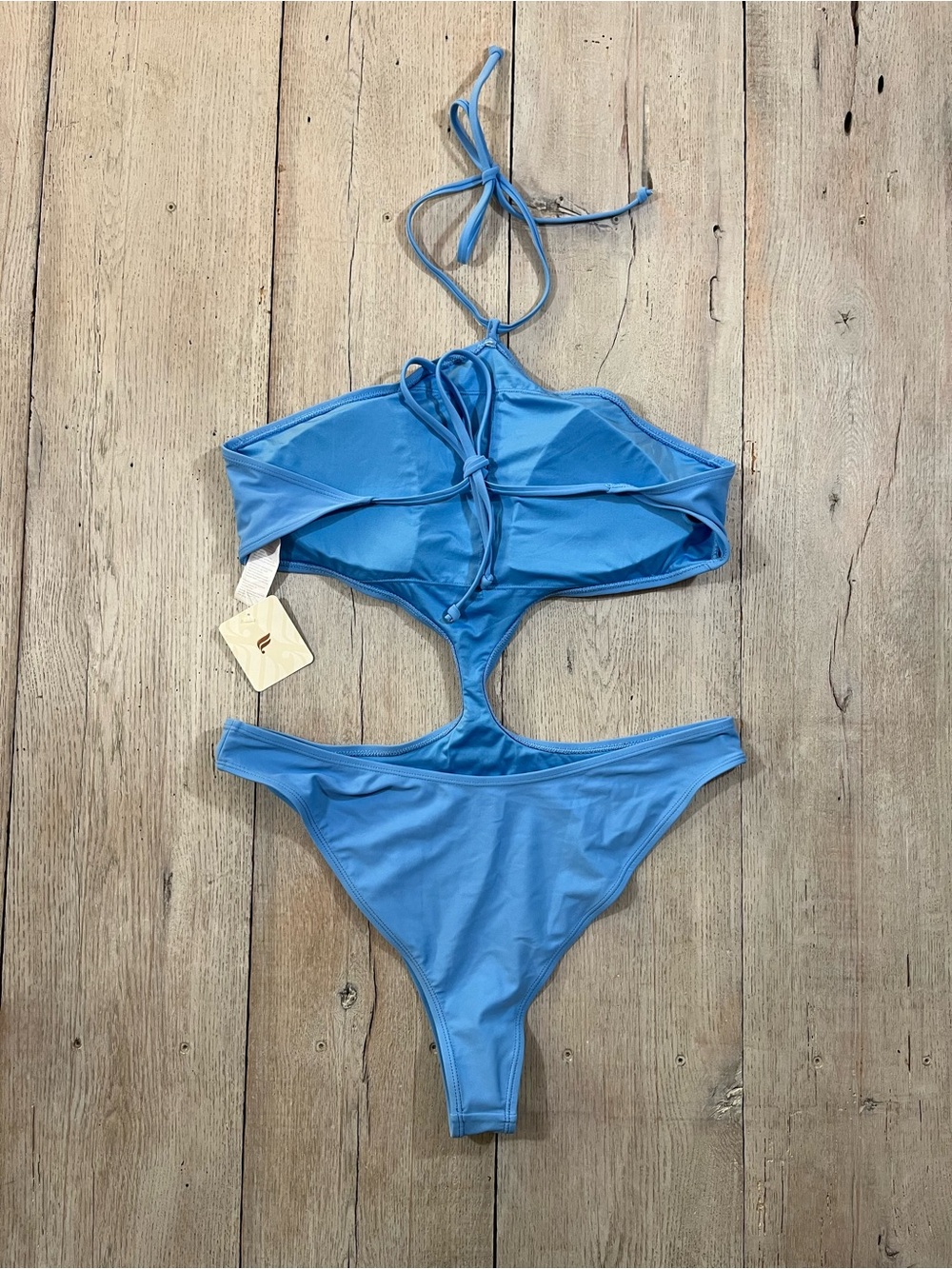 Fabletics Cutout One-Piece Swimsuit Island Escape Blue Size XL NWT - Picture 2 of 11